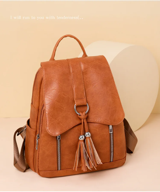 Luxury Designer Solid Color High Quality Leather Premium New Fashion Backpack - Image 17
