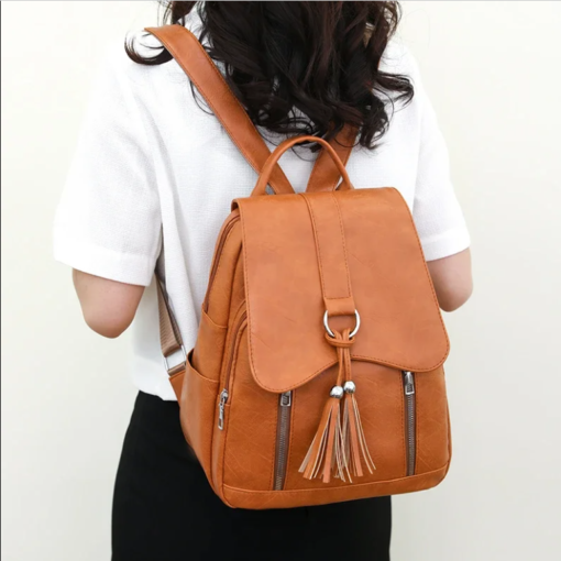 Luxury Designer Solid Color High Quality Leather Premium New Fashion Backpack - Image 14
