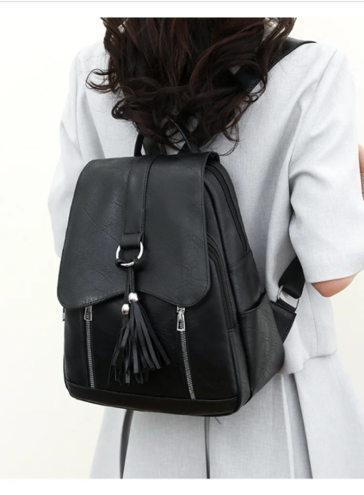Luxury Designer Solid Color High Quality Leather Premium New Fashion Backpack - Image 5
