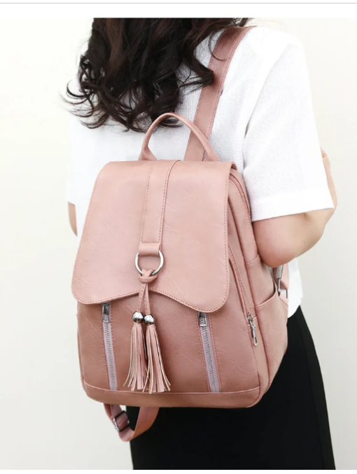 Luxury Designer Solid Color High Quality Leather Premium New Fashion Backpack - Image 3
