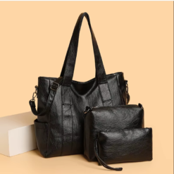 New UPGRADED 3Piece Premium New Arrival Handbag - BLACK