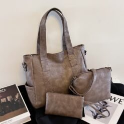New UPGRADED 3Piece Premium New Arrival Handbag - KHAKI