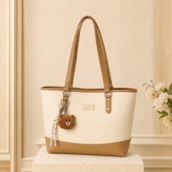 Verona Luxe Tote Bag – Large Capacity Work & Everyday Handbag - Ivory Beige